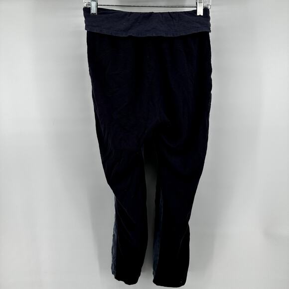 Sundance Drawstring Pants Fold Over Straight Leg Ankle Black Small - Picture 4 of 4